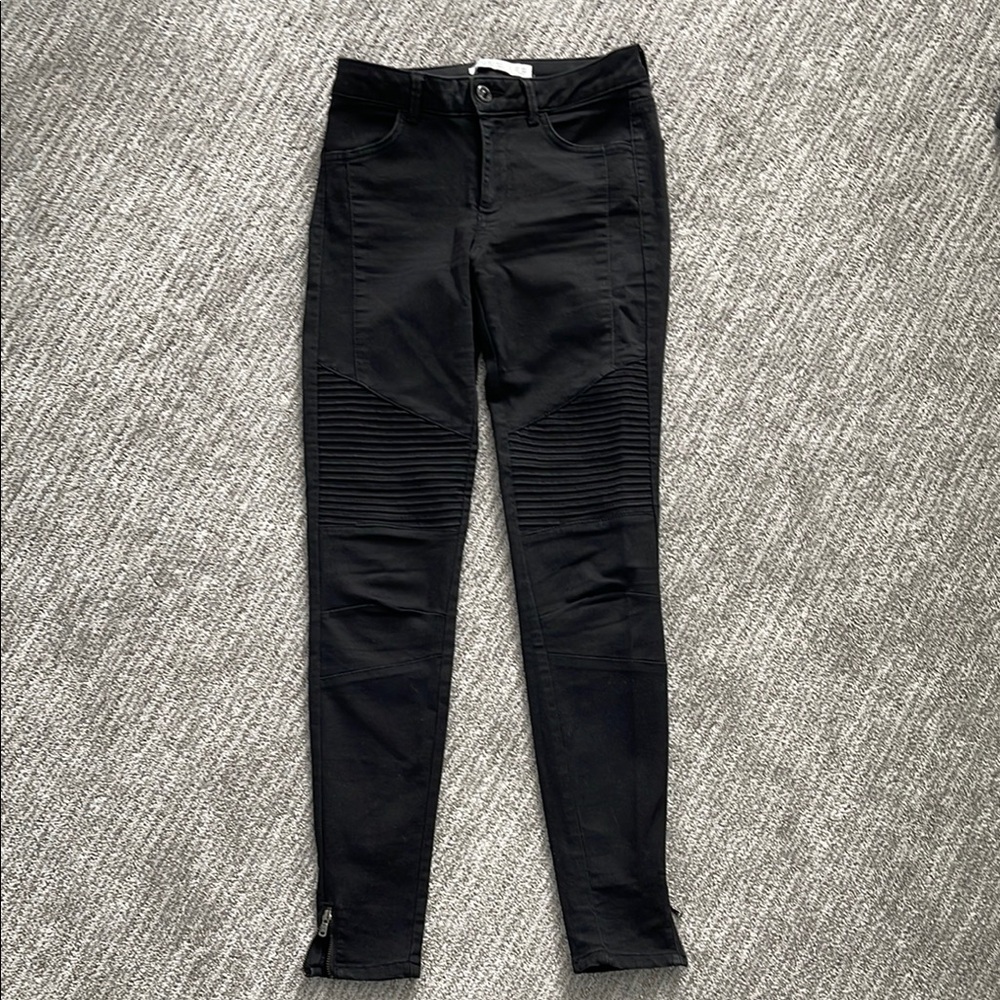Zara Black Moto Skinny Pants